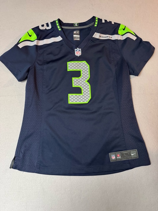 NFL Tops - NFL Seattle Seahawks Navy & Neon Green #3 Women’s Jersey